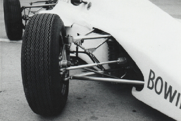 close-up detail of original Bowin P6 front suspension close-up detail of original Bowin P6 front suspension
