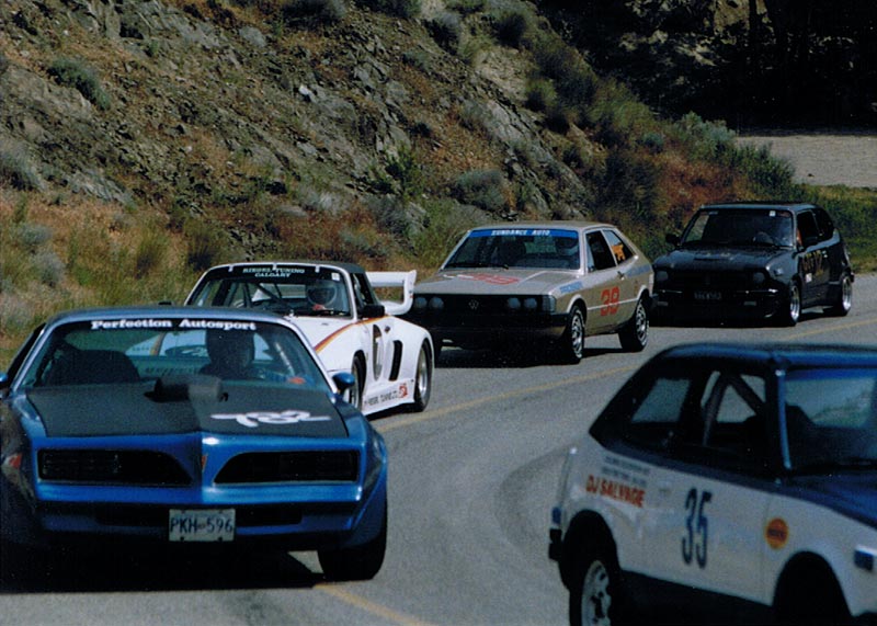 Returning from the summit of the Knox Mtn Hillclimb course, May 1989 Returning from the summit of the Knox Mtn Hillclimb course, May 1989