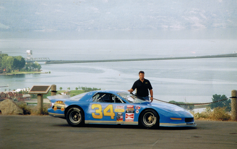 Darren Turner with Camaro late model race car Darren Turner with Camaro late model race car